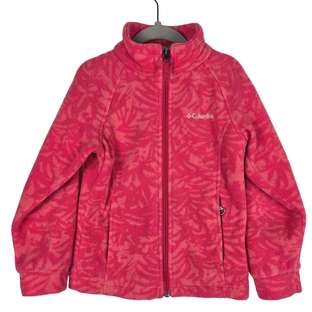 Columbia GIRLS Pink Fleece Lightweight Full Zip Winter Jacket XXS